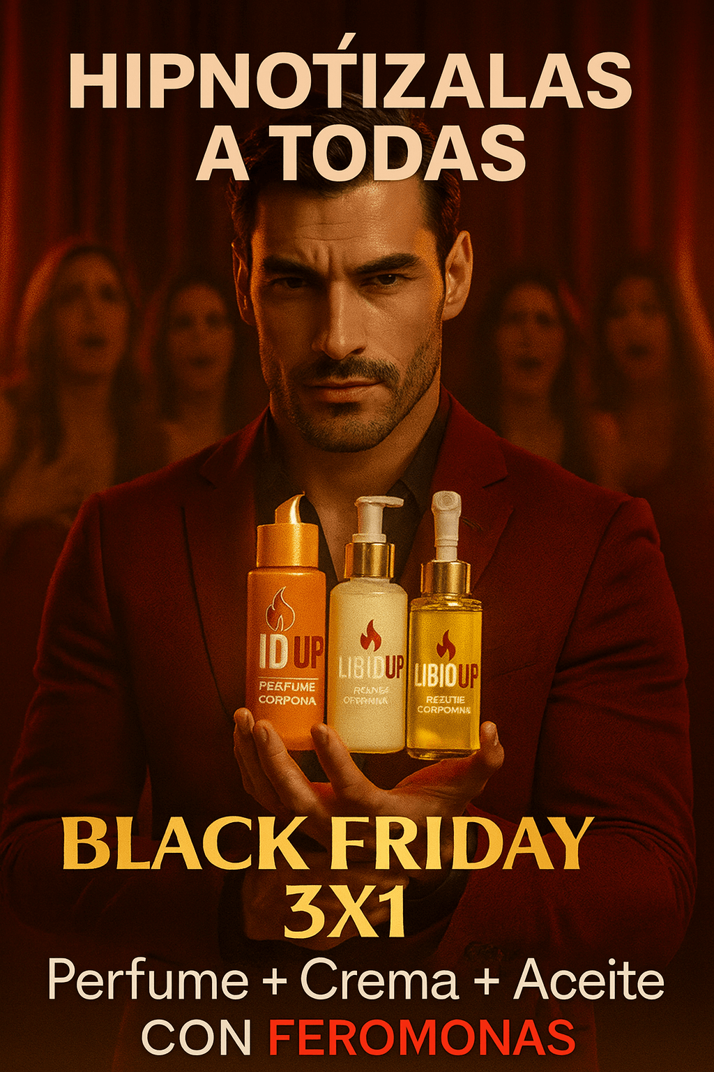 Kit Seduccion 3x1: Aceite + Crema + Perfume con Feromonas