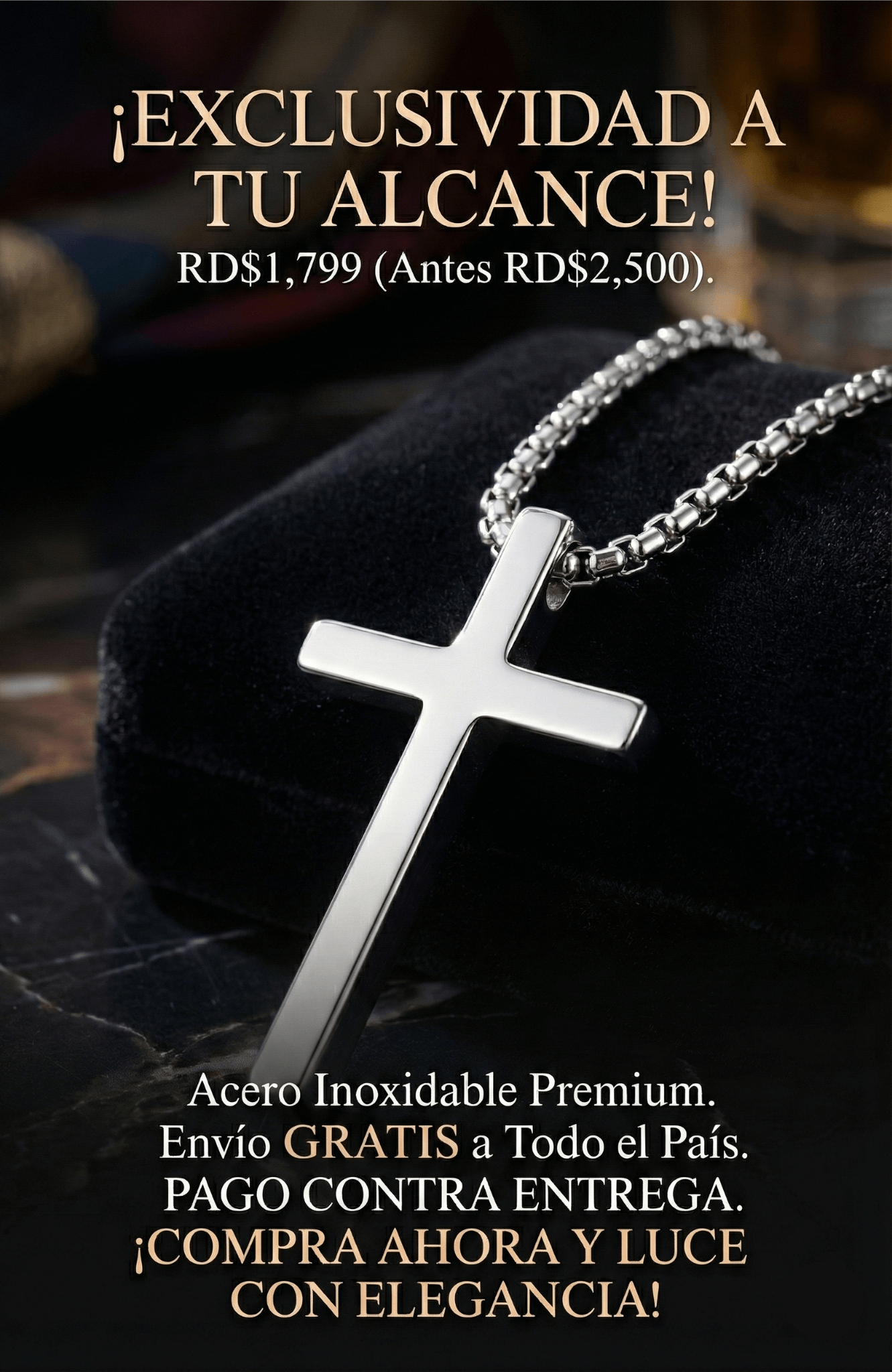 Crucifijo Acero Inoxidable Premium